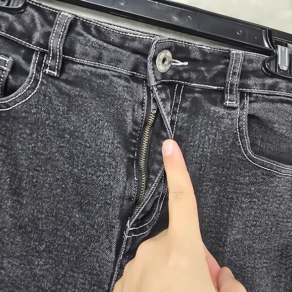 Hot Topic Double Knee Jeans Mens 30x30 Black Straight Carpenter Pants Grunge - Picture 4 of 13